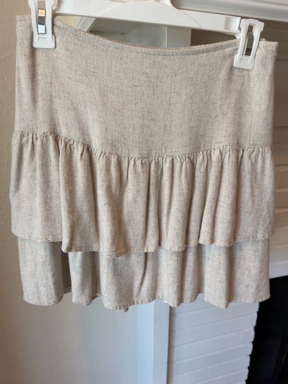 Abercrombie & Fitch Natural Beige Tiered Mini Skirt